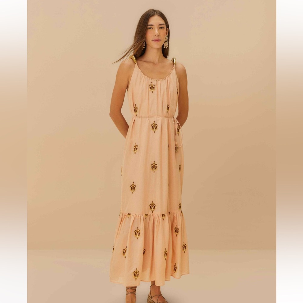 NWT Farm Rio sand anchor fish strap maxi dress, size XXS - fits like XS